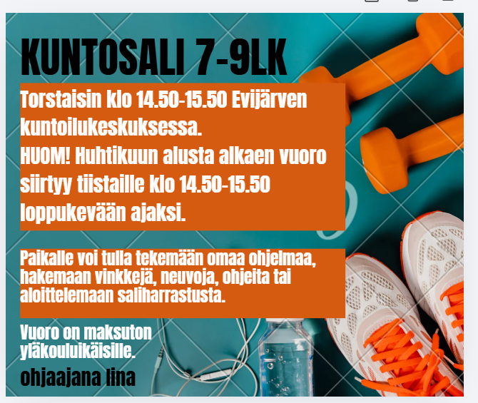 kuntosali 7 9lk mainos kevt